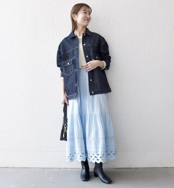 SHIPS any「《一部追加予約》SHIPS any:〈洗濯機可能〉キャンブリック レース ギャザー ボリューム スカート」|スカート|