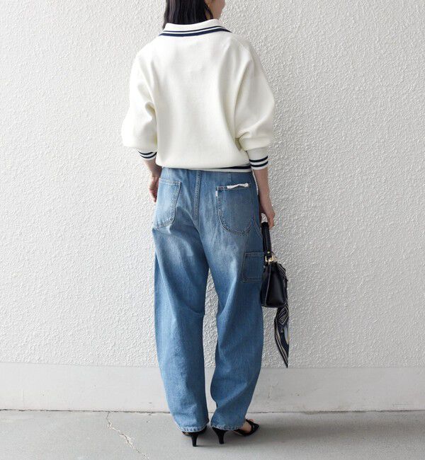 SHIPS any「SHIPS any:〈手洗い可能〉コットン ミックス ライン ポロニット プルオーバー」|ニット・セーター|