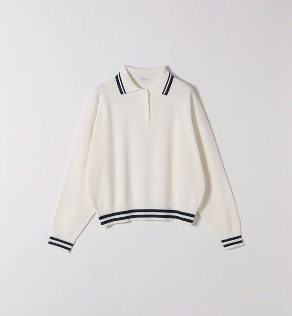 SHIPS any「SHIPS any:〈手洗い可能〉コットン ミックス ライン ポロニット プルオーバー」|ニット・セーター|