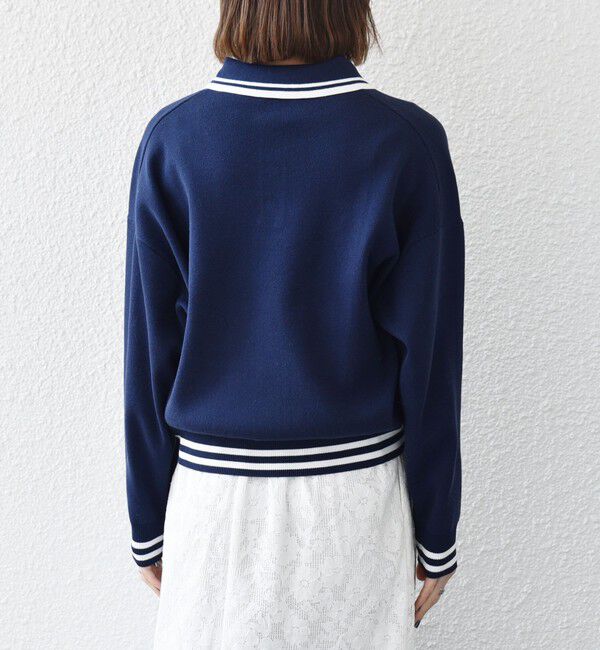 SHIPS any「SHIPS any:〈手洗い可能〉コットン ミックス ライン ポロニット プルオーバー」|ニット・セーター|