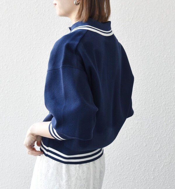 SHIPS any「SHIPS any:〈手洗い可能〉コットン ミックス ライン ポロニット プルオーバー」|ニット・セーター|