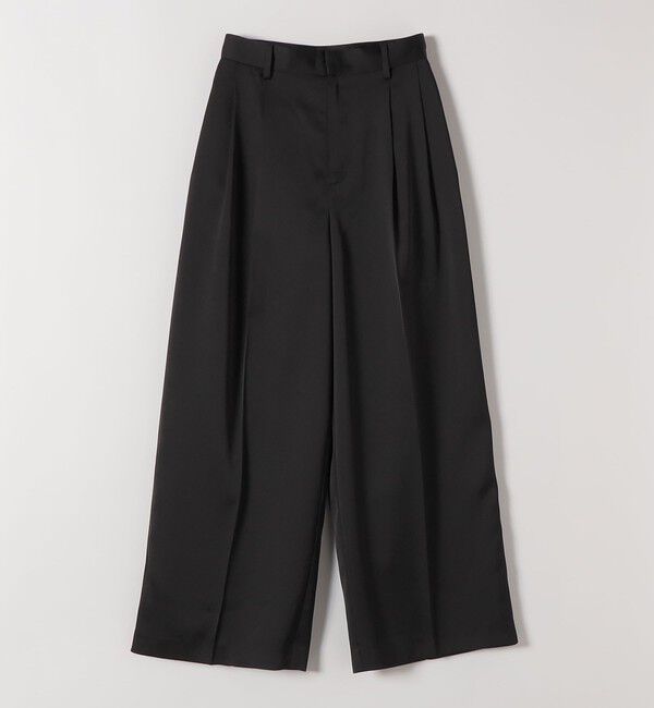 quaranciel「quaranciel:〈手洗い可能〉サテン ワイド ストレート スラックス」|その他|