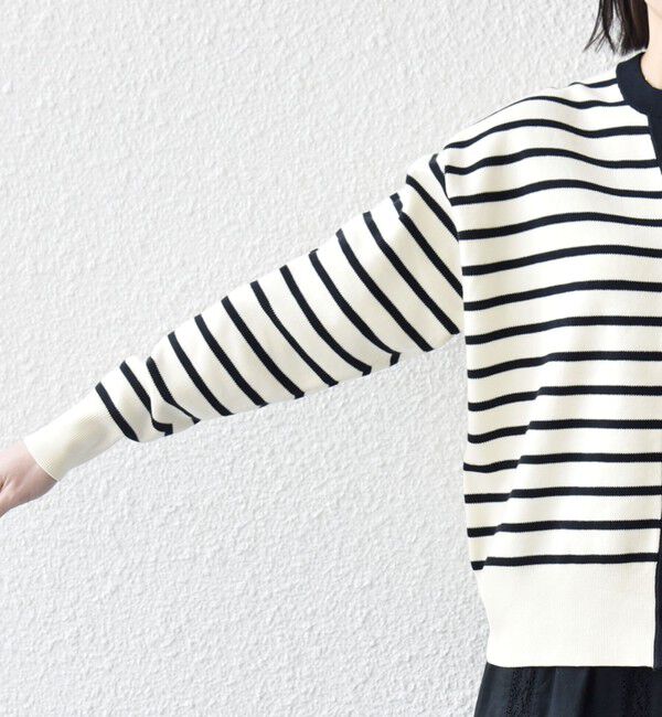 SHIPS any「《追加予約》SHIPS any:〈手洗い可能〉バイカラー スキッパー ニット カーディガン」|カーディガン|