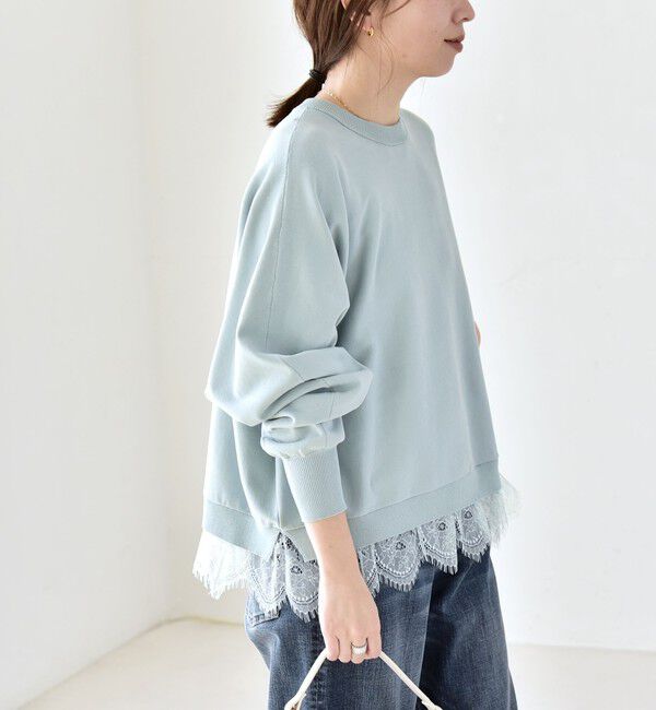 quaranciel「quaranciel:〈手洗い可能〉レースヘム ドルマン ニット プルオーバー」|ニット・セーター|