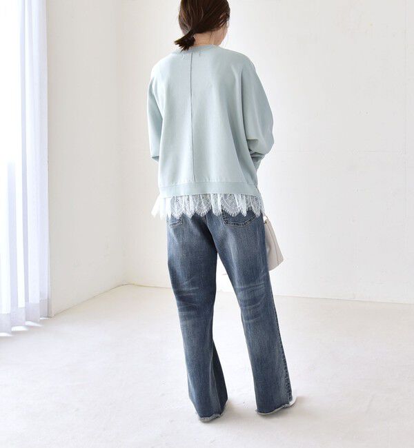 quaranciel「quaranciel:〈手洗い可能〉レースヘム ドルマン ニット プルオーバー」|ニット・セーター|