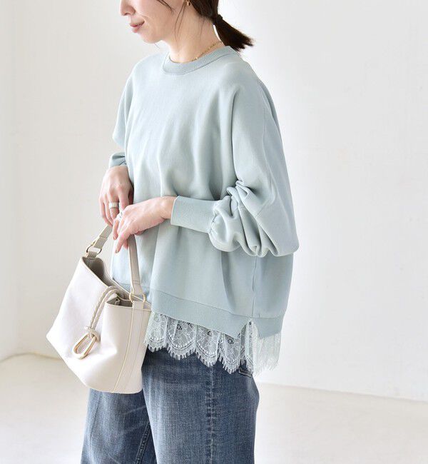 quaranciel「quaranciel:〈手洗い可能〉レースヘム ドルマン ニット プルオーバー」|ニット・セーター|