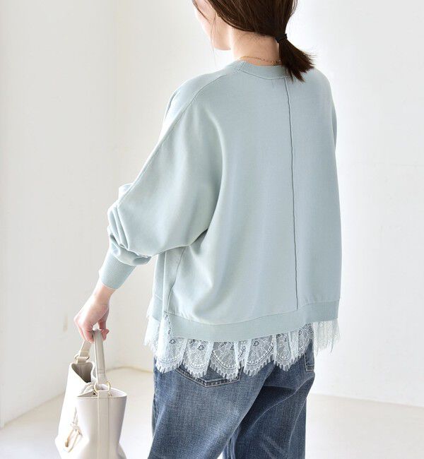 quaranciel「quaranciel:〈手洗い可能〉レースヘム ドルマン ニット プルオーバー」|ニット・セーター|