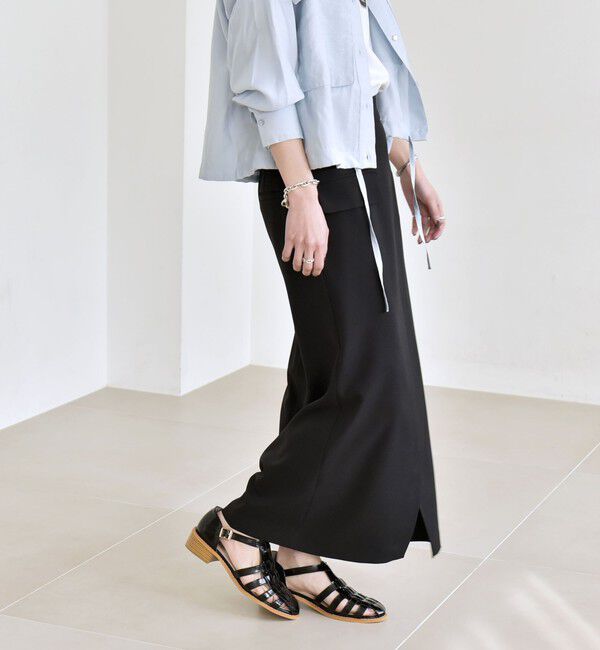 quaranciel「quaranciel:〈手洗い可能〉ウーステッド Iライン スリット スカート（セットアップ対応）」|スカート|