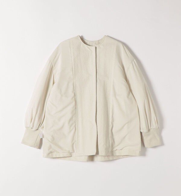 SHIPS any「SHIPS any:〈洗濯機可能〉ナイロン タスラン ノーカラー Aライン ブルゾン」|ブルゾン・スタジャン|