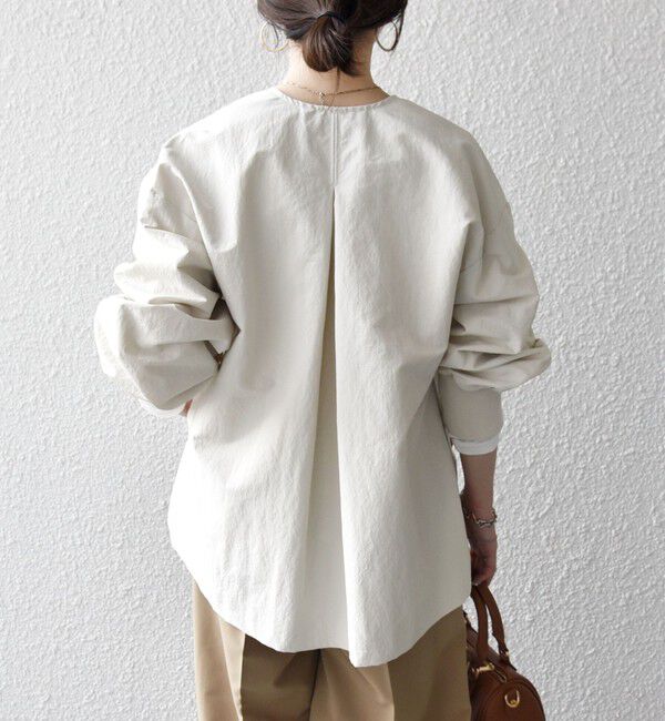 SHIPS any「SHIPS any:〈洗濯機可能〉ナイロン タスラン ノーカラー Aライン ブルゾン」|ブルゾン・スタジャン|