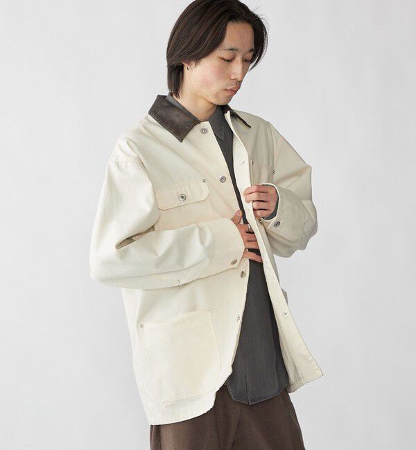 SHIPS「City Ambient Products: オーバーサイズ カバーオール ワーク ジャケット」|ブルゾン・スタジャン|