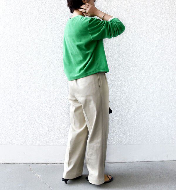 SHIPS for women「〈手洗い可能〉コットン ベロア パール モチーフ ボタン カーディガン」|カーディガン|