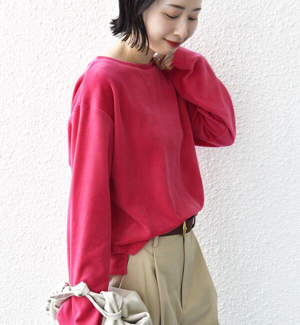 SHIPS for women「〈手洗い可能〉コットン ベロア ボートネック ロング スリーブ プルオーバー」|Tシャツ・カットソー|