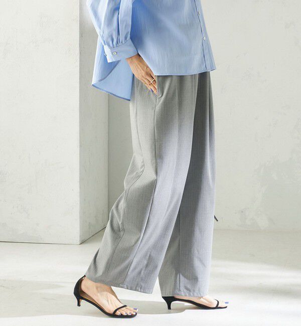 SHIPS for women「〈手洗い可能〉トロ ピン ストライプ ウエスト ギャザー パンツ」|その他|