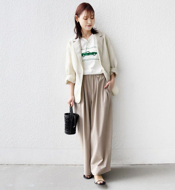 SHIPS for women「〈手洗い可能〉トロ ピン ストライプ ウエスト ギャザー パンツ」|その他|