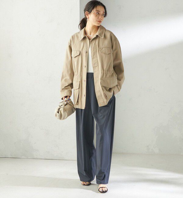 SHIPS for women「〈手洗い可能〉トロ ピン ストライプ ウエスト ギャザー パンツ」|その他|