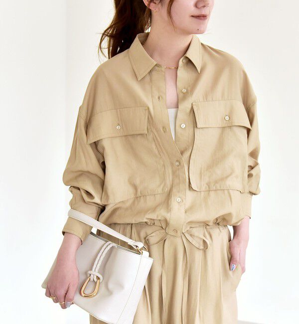 quaranciel「quaranciel:〈洗濯機可能〉ドロスト コンパクト ポケット レギュラー シャツ」|シャツ・ブラウス|