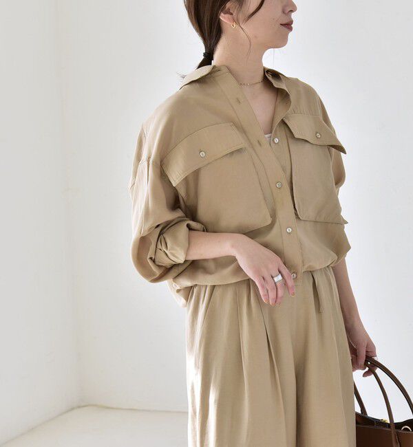 quaranciel「quaranciel:〈洗濯機可能〉ドロスト コンパクト ポケット レギュラー シャツ」|シャツ・ブラウス|