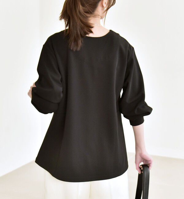 quaranciel「quaranciel:〈洗濯機可能〉カットジョーゼット Vネック ジップ カーディガン」|カーディガン|