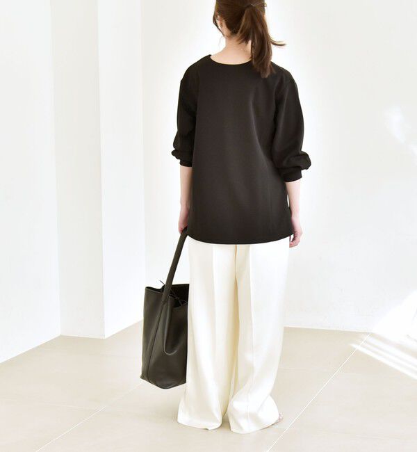 quaranciel「quaranciel:〈洗濯機可能〉カットジョーゼット Vネック ジップ カーディガン」|カーディガン|