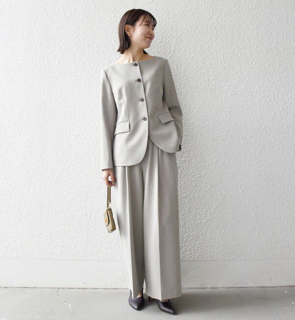 SHIPS any「SHIPS any:〈洗濯機可能〉シャーク ノーカラー ジャケット」|ノーカラージャケット|