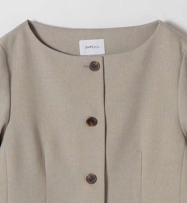 SHIPS any「SHIPS any:〈洗濯機可能〉シャーク ノーカラー ジャケット」|ノーカラージャケット|