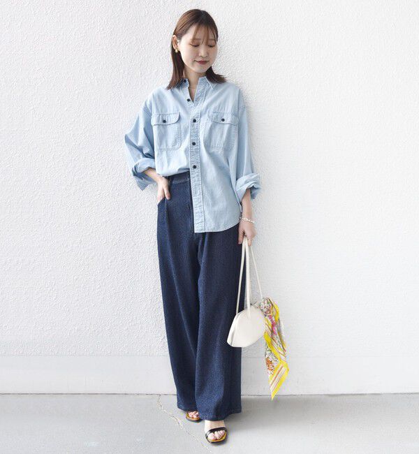 SHIPS for women「〈手洗い可能〉ルーズ デニム ポケット デザイン パンツ」|デニム|