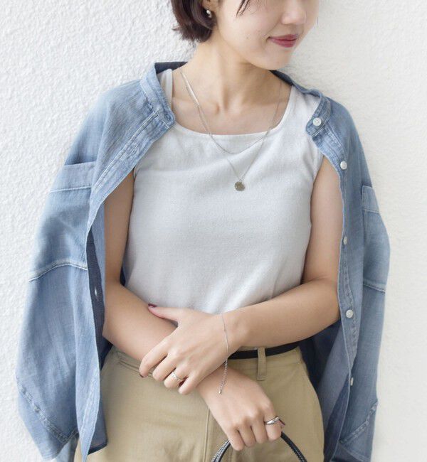 SHIPS for women「〈手洗い可能〉ラメ 2WAY ノースリーブ プルオーバー」|タンクトップ|