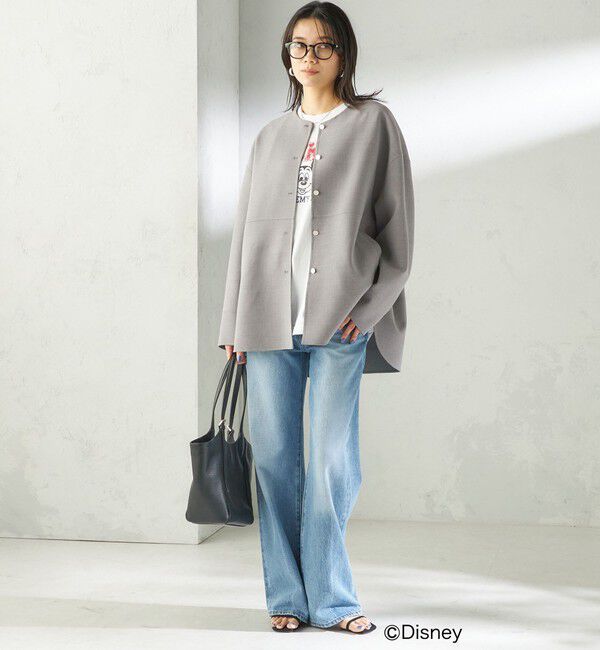 SHIPS for women「〈手洗い可能〉ストレッチ 二重織 リバー 仕立て ノーカラー コート」|その他|