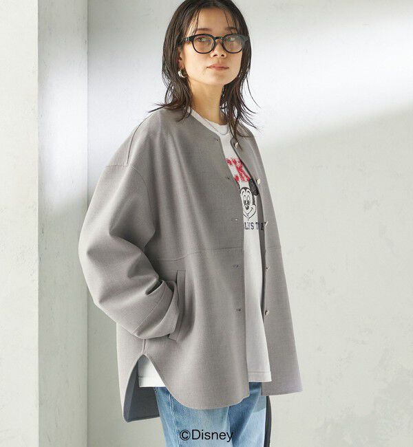 SHIPS for women「〈手洗い可能〉ストレッチ 二重織 リバー 仕立て ノーカラー コート」|その他|