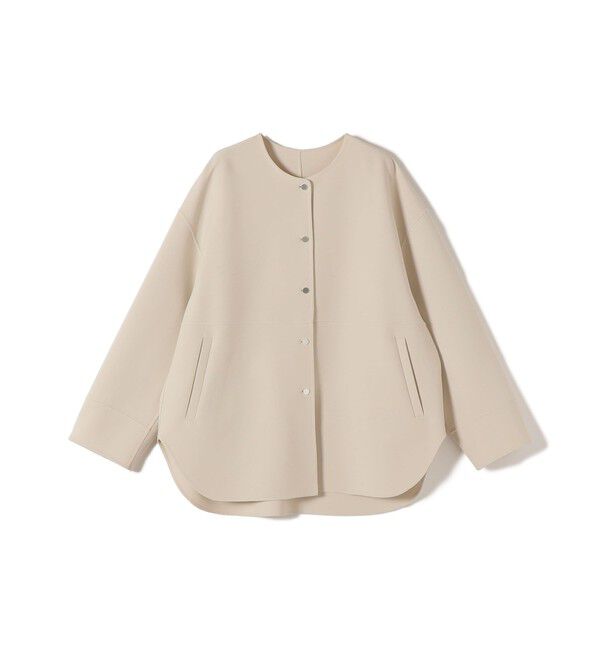 SHIPS for women「〈手洗い可能〉ストレッチ 二重織 リバー 仕立て ノーカラー コート」|その他|