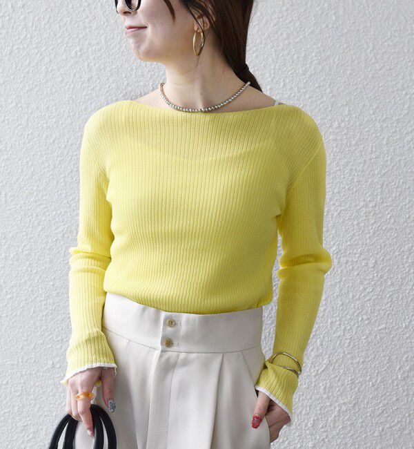 SHIPS any「SHIPS any:〈手洗い可能〉コットン ミックス 配色 リブ ニット プルオーバー」|ニット・セーター|