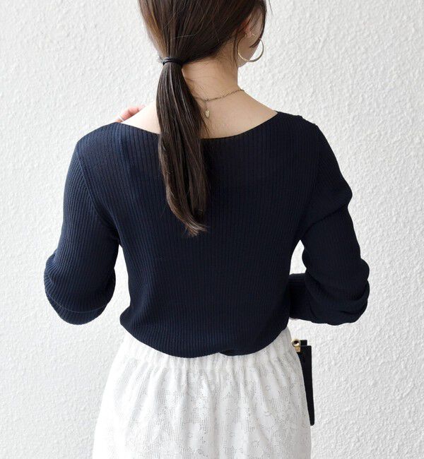 SHIPS any「SHIPS any:〈手洗い可能〉コットン ミックス 配色 リブ ニット プルオーバー」|ニット・セーター|