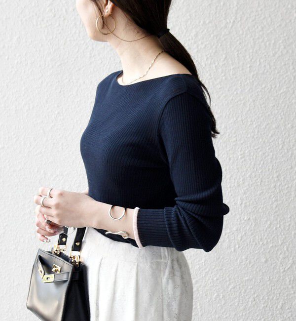 SHIPS any「SHIPS any:〈手洗い可能〉コットン ミックス 配色 リブ ニット プルオーバー」|ニット・セーター|