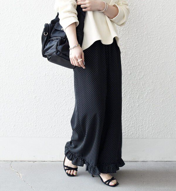 SHIPS any「SHIPS any:〈洗濯機可能〉ドット フリル ワイド イージー パンツ」|その他|