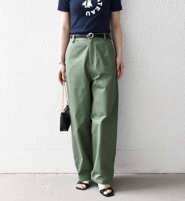 SHIPS any「《一部追加予約》SHIPS any:〈洗濯機可能〉チノ ハイウエスト セミワイド パンツ」|チノ|オリーブ