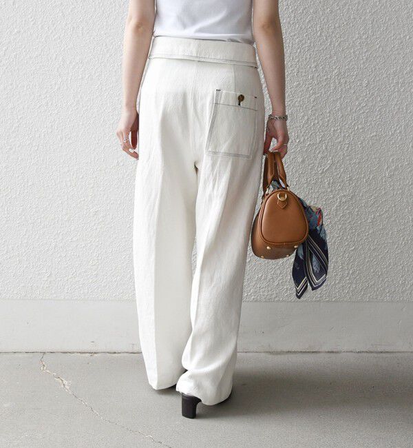 SHIPS any「SHIPS any:〈洗濯機可能〉カルゼ ターンバック ハイウエスト テーパード パンツ」|その他|