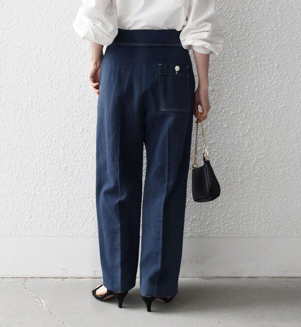 SHIPS any「SHIPS any:〈洗濯機可能〉カルゼ ターンバック ハイウエスト テーパード パンツ」|その他|