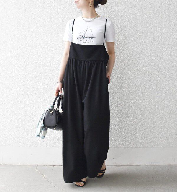 SHIPS any「SHIPS any:〈洗濯機可能〉ループヤーン イージー ギャザー サロペット」|オールインワン|