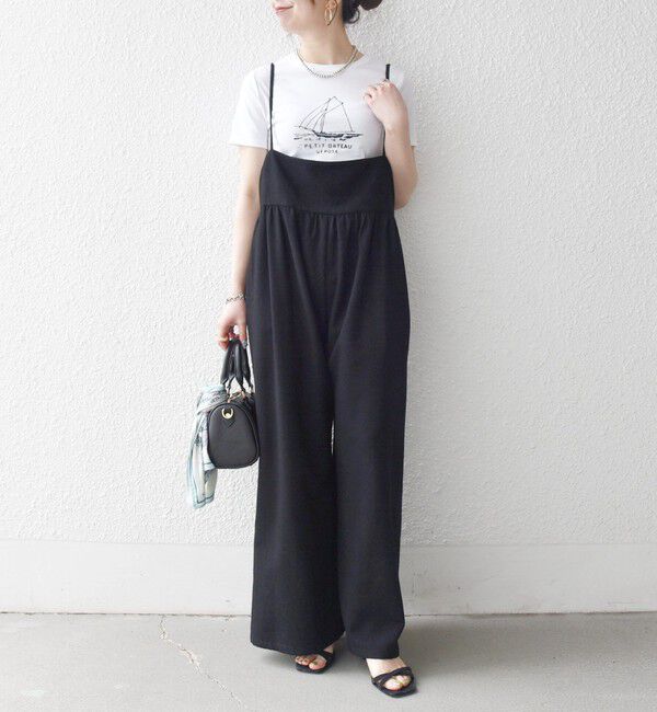 SHIPS any「SHIPS any:〈洗濯機可能〉ループヤーン イージー ギャザー サロペット」|オールインワン|