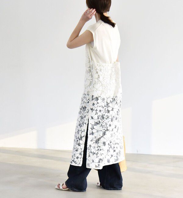 quaranciel「quaranciel:〈手洗い可能〉デニム フラワー レース キャミ ワンピース」|ワンピース|