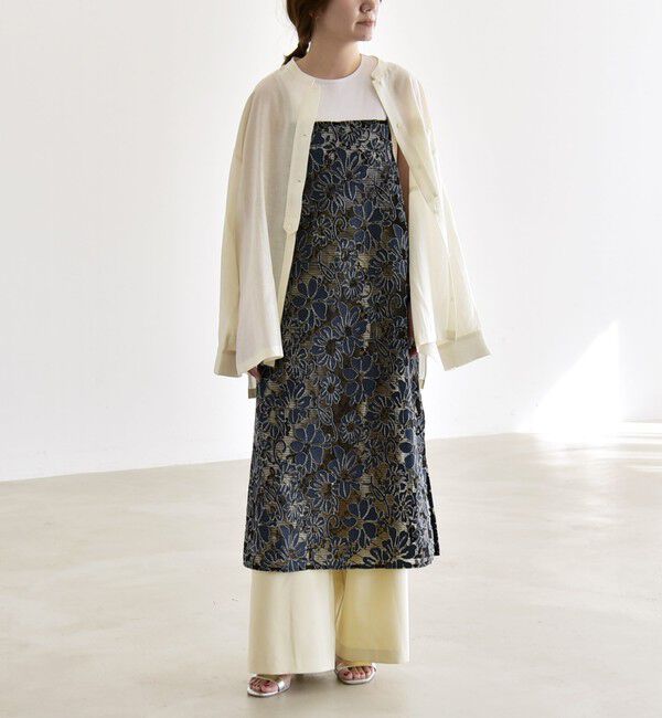 quaranciel「quaranciel:〈手洗い可能〉デニム フラワー レース キャミ ワンピース」|ワンピース|