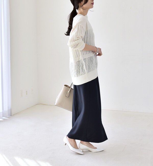 quaranciel「quaranciel:〈洗濯機可能〉Vネック ブラウス & Iライン スカート セットアップ」|ワンピース|