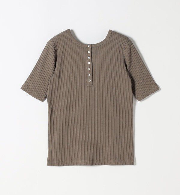 quaranciel「quaranciel:〈洗濯機可能〉テレコ リブ クルー ヘンリー 2way ハーフスリーブ TEE」|Tシャツ・カットソー|