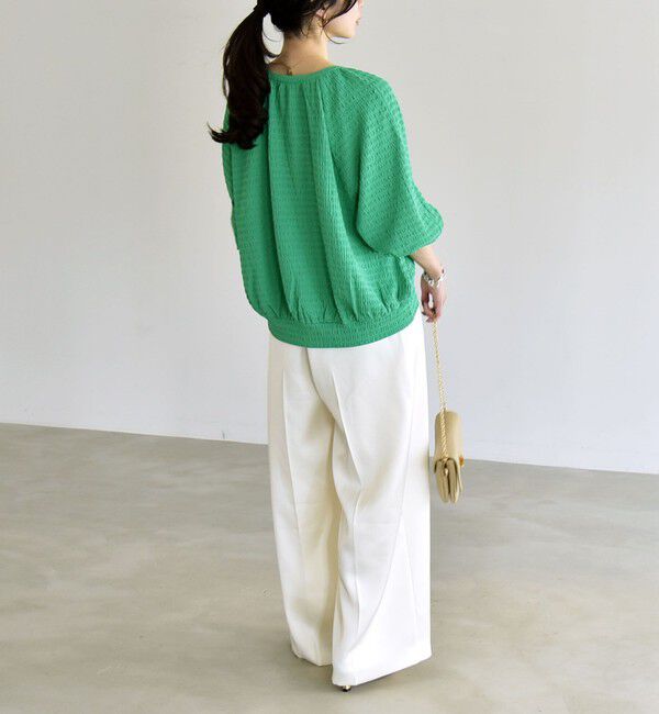 quaranciel「quaranciel:〈洗濯機可能〉ジャカード ジャージー クルーネック プルオーバー」|Tシャツ・カットソー|