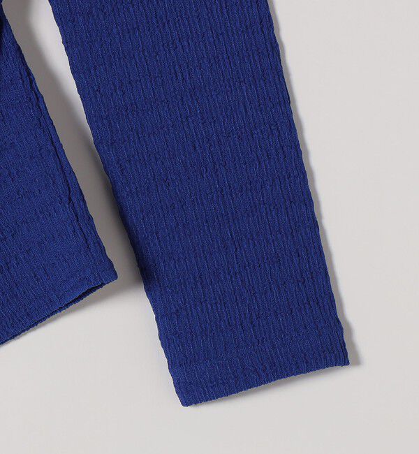 quaranciel「quaranciel:〈洗濯機可能〉ジャカード ジャージー Vネック ギャザー カーディガン」|カーディガン|