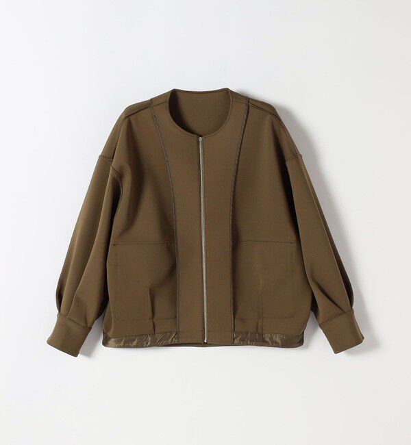 quaranciel「quaranciel:〈洗濯機可能〉ダンボール ノーカラー コンパクト ブルゾン」|ブルゾン・スタジャン|