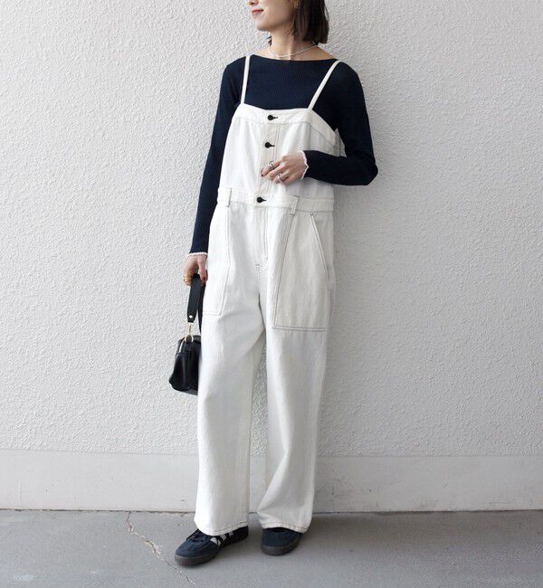 SHIPS any「SHIPS any:〈洗濯機可能〉カルゼ キャミ ワイド サロペット」|オールインワン|