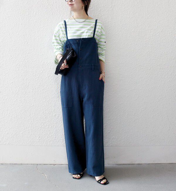 SHIPS any「SHIPS any:〈洗濯機可能〉カルゼ キャミ ワイド サロペット」|オールインワン|