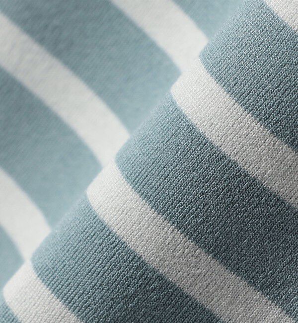 SHIPS any「SHIPS any:〈洗濯機可能〉マリンボーダー レースアップ ショートスリーブ TEE」|Tシャツ・カットソー|